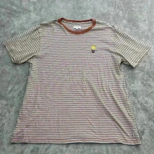 Banks Journal Short Mens Size XXL Flower Organic Cotton Striped Ringer Tee